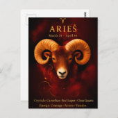 Carte Postale Happy Birthday Aries | Birthstone Post Card (Devant / Derrière)