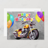 Carte Postale Happy birthday! biker (Devant / Derrière)