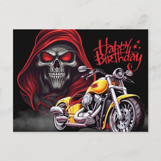 Carte Postale Happy birthday! biker (Devant)