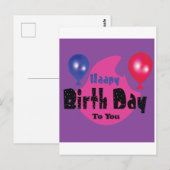 Carte Postale Happy Birthday – Colorful Celebration Party Design (Devant / Derrière)
