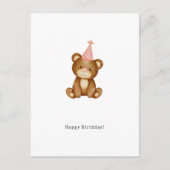 Carte Postale Happy Birthday Cute Bear Card (Devant)