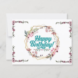 Carte Postale Happy birthday floral themed Postcard