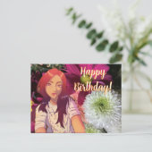 Carte Postale Happy birthday flowers. anime (Debout devant)