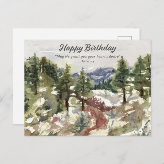 Carte Postale Happy Birthday Psalm 20 Scripture Bible Desert  (Devant / Derrière)