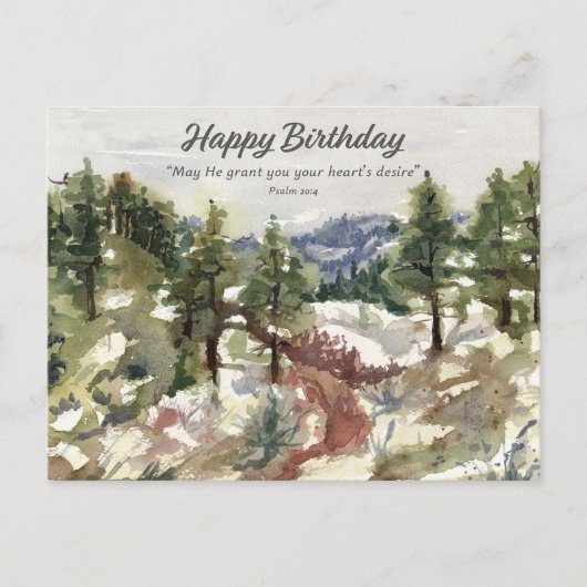 Carte Postale Happy Birthday Psalm 20 Scripture Bible Desert  (Devant)