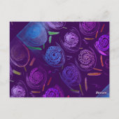 CARTE POSTALE HAPPY BIRTHDAY PURPLE FLOWERS (Dos)