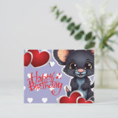 Carte Postale Happy birthday! souris (Debout devant)