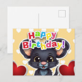 Carte Postale Happy birthday! souris (Devant / Derrière)