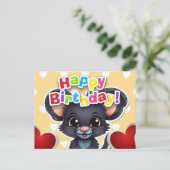 Carte Postale Happy birthday! souris (Debout devant)