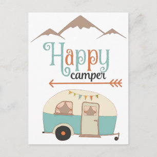 Carte Postale Happy Camper Cute Retro RV