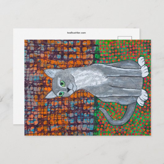 Carte Postale Happy Cat (Devant / Derrière)