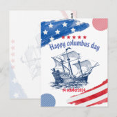 Carte Postale happy columbus day usa 14 octobre (Devant / Derrière)