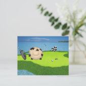 Carte Postale Happy Cow Golf Sport (Debout devant)