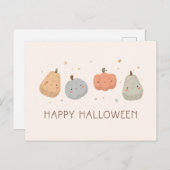 Carte postale Happy Cute Citrouille Design (Devant / Derrière)