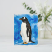 Carte postale Happy Cute Penguin Watercolor (Debout devant)