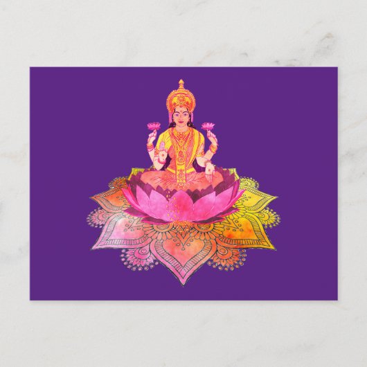 Carte Postale Happy Diwali - Deepalavi Lakshmi Goddess 4 (Devant)