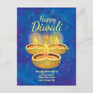 Carte Postale Happy Diwali illuminating candles greeting