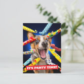 Carte Postale Happy Dog Party Blowers (Debout devant)