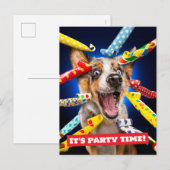 Carte Postale Happy Dog Party Blowers (Devant / Derrière)