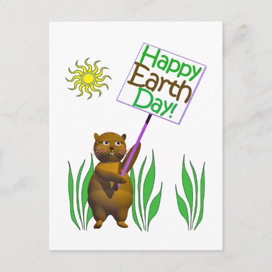 Carte Postale Happy Earthday Hedgehog (Devant)