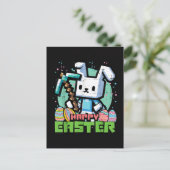 Carte Postale Happy Easter Bunny Pixel Game  (Debout devant)