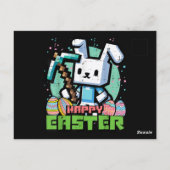 Carte Postale Happy Easter Bunny Pixel Game  (Dos)