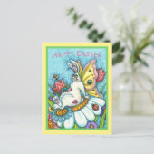 CARTE POSTALE HAPPY EASTER FLUTTERBUN RABBIT, FUNNY BUNNY FAIRY (Debout devant)