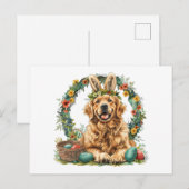 Carte Postale Happy Easter Golden Retriever Dog Bunny Ears (Devant / Derrière)