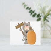 Carte Postale Happy Fall Chat avec citrouille (Debout devant)