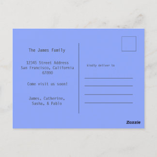 Carte postale Happy Family Soft Blue New Home Movi