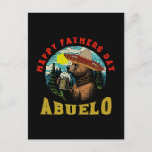 Carte Postale Happy Father's Day Abuelo Beer Mug Bear Sombrero (Devant)