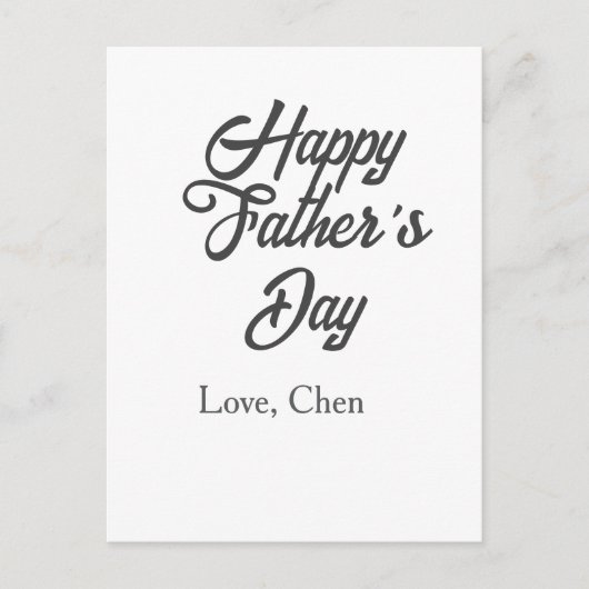 Carte Postale Happy father's day gray name love best Daddy ever  (Devant)