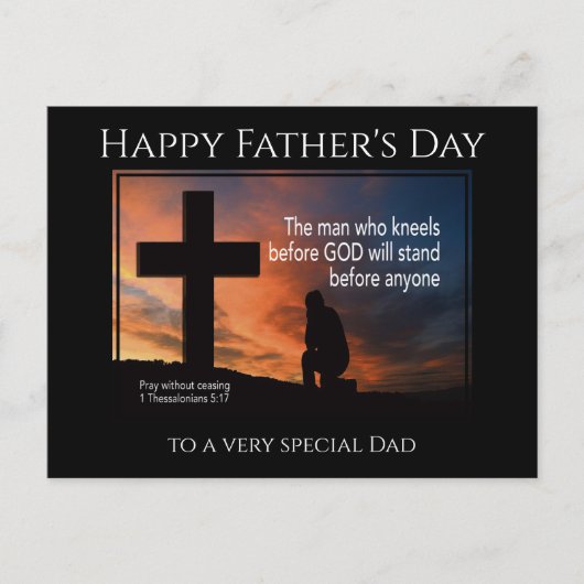 Carte Postale Happy Father's Day MAN OMS KNEELS BEFORE GOD (Devant)