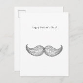 Carte Postale Happy Father's Day Quote Moustache Mustache Card (Devant / Derrière)