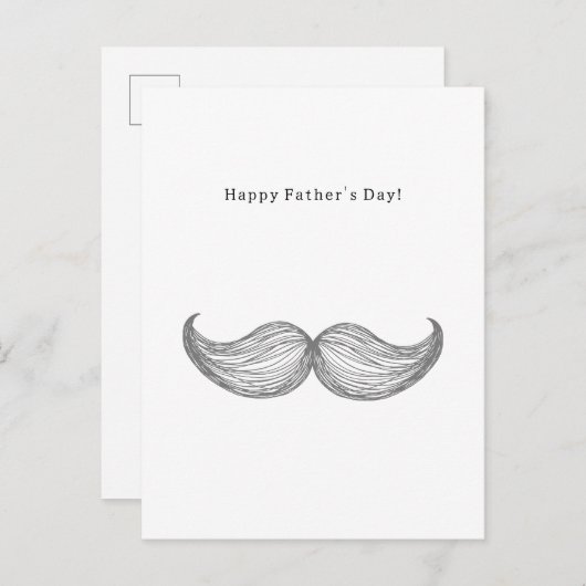 Carte Postale Happy Father's Day Quote Moustache Mustache Card (Devant / Derrière)