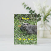 Carte Postale Happy February 2nd Custom Groundhog Postcards (Debout devant)