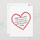 Carte Postale Happy Funny Valentines Day cadeau citations messag (Devant / Derrière)