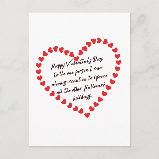 Carte Postale Happy Funny Valentines Day cadeau citations messag (Devant)