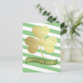Carte Postale Happy Go Lucky Gold Shamrock St Patrick's Day (Debout devant)