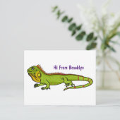 Carte Postale Happy green iguana cartoon (Debout devant)
