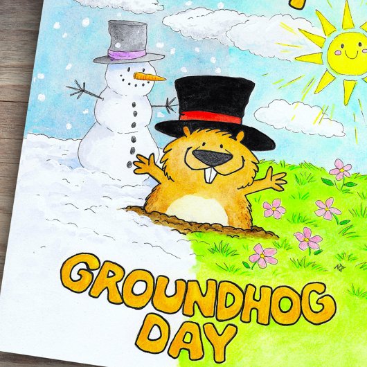 Carte Postale Happy Groundhog Day