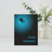 Carte Postale Happy Halloween Black Spider sur le Web (Debout devant)