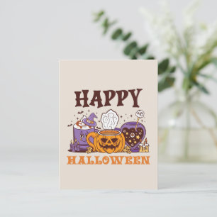 Carte Postale Happy Halloween café brasse