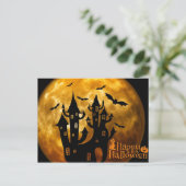 Carte postale Happy Halloween Castle et Pleine lun (Debout devant)