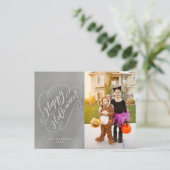 Carte Postale Happy Halloween Chic Handletted Photo Chalboard (Debout devant)