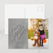 Carte Postale Happy Halloween Chic Handletted Photo Chalboard (Devant / Derrière)