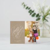 Carte Postale Happy Halloween Chic Handlettered Photo Rustic (Debout devant)