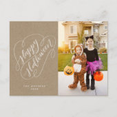 Carte Postale Happy Halloween Chic Handlettered Photo Rustic (Devant)