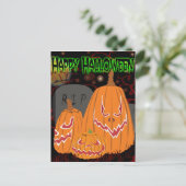 Carte postale Happy Halloween Citrouille personnal (Debout devant)