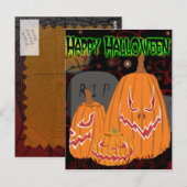 Carte postale Happy Halloween Citrouille personnal (Devant / Derrière)